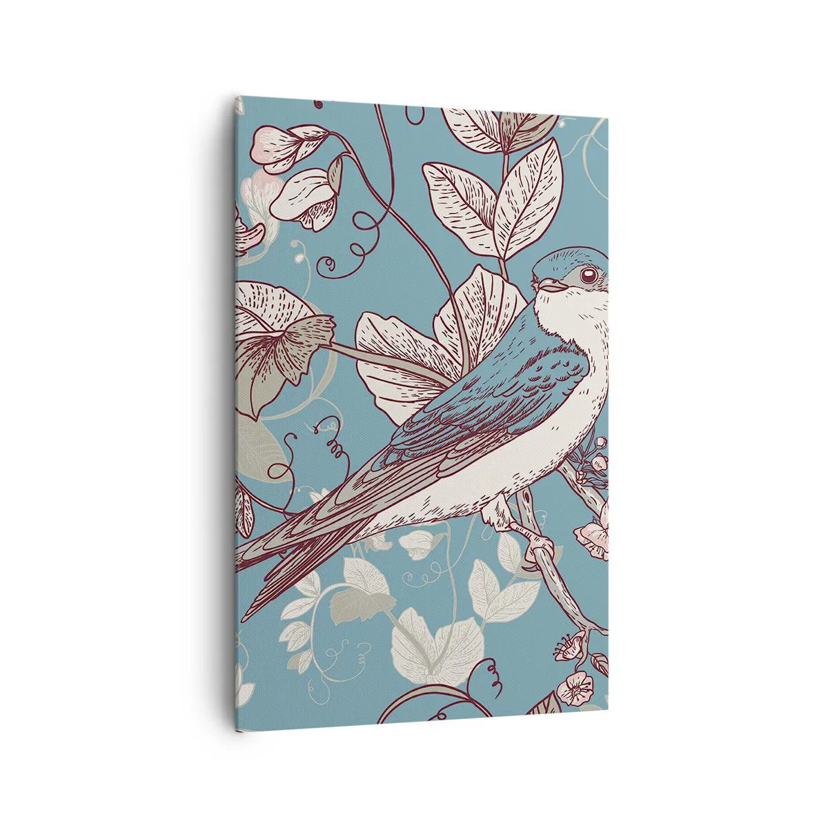 Lærredstryk - Billede på lærred - I de hvide skove kvidrende og sølvfarvede - 80x120 cm