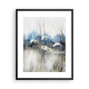 Plakat i sort ramme - Som i en fortælling om vilde svaner - 40x50 cm