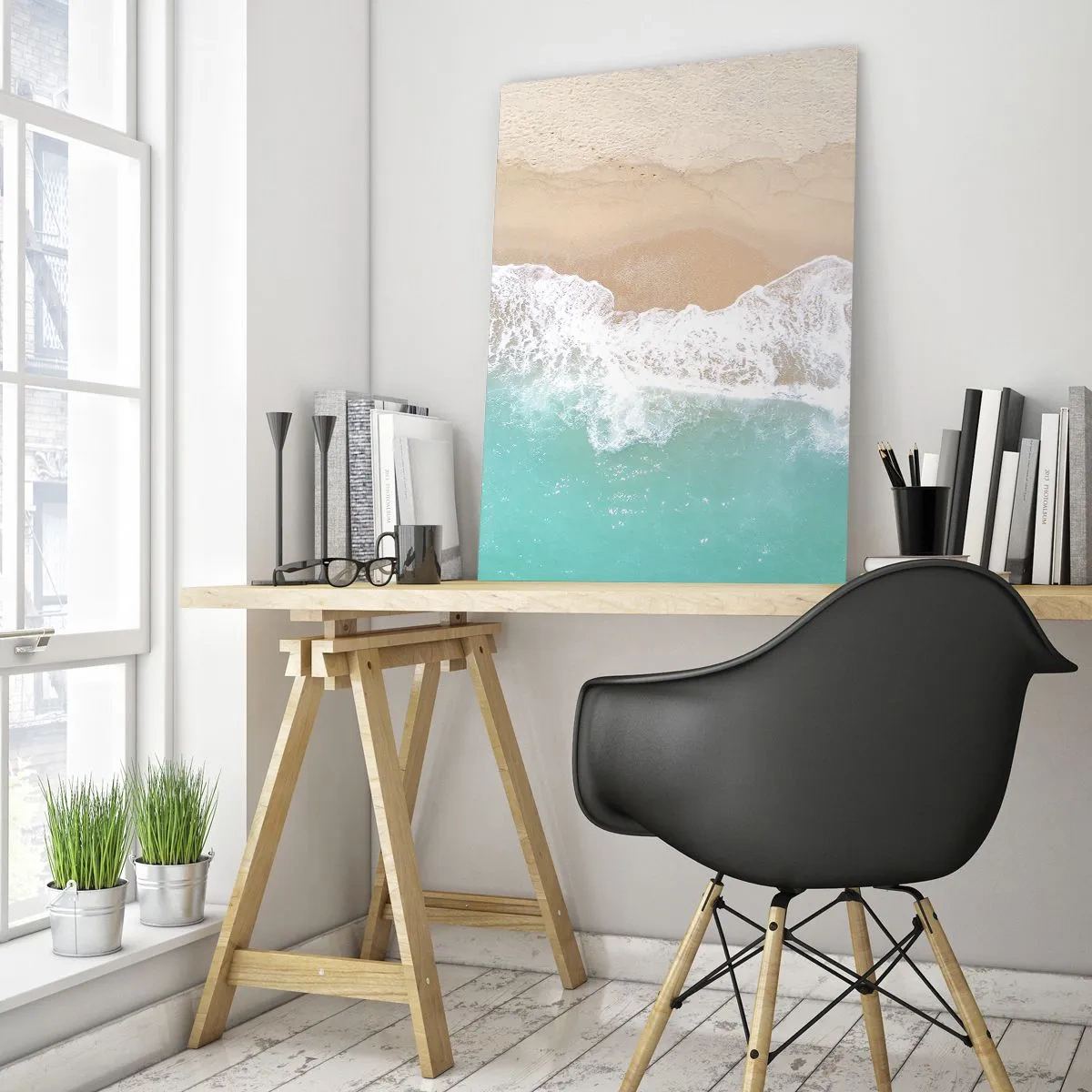 Billede på glas - Kærlig berøring - 50x70 cm
