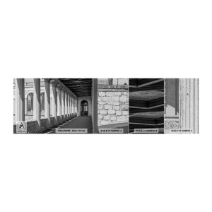 Prøve Fototapet Premium Sand - Solrig arkade - Kolonner, Arkitektur, Klassisk - 100x30 cm