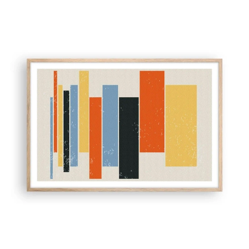 Plakat i ramme af lyst egetræ - Optagelse af musik - 91x61 cm