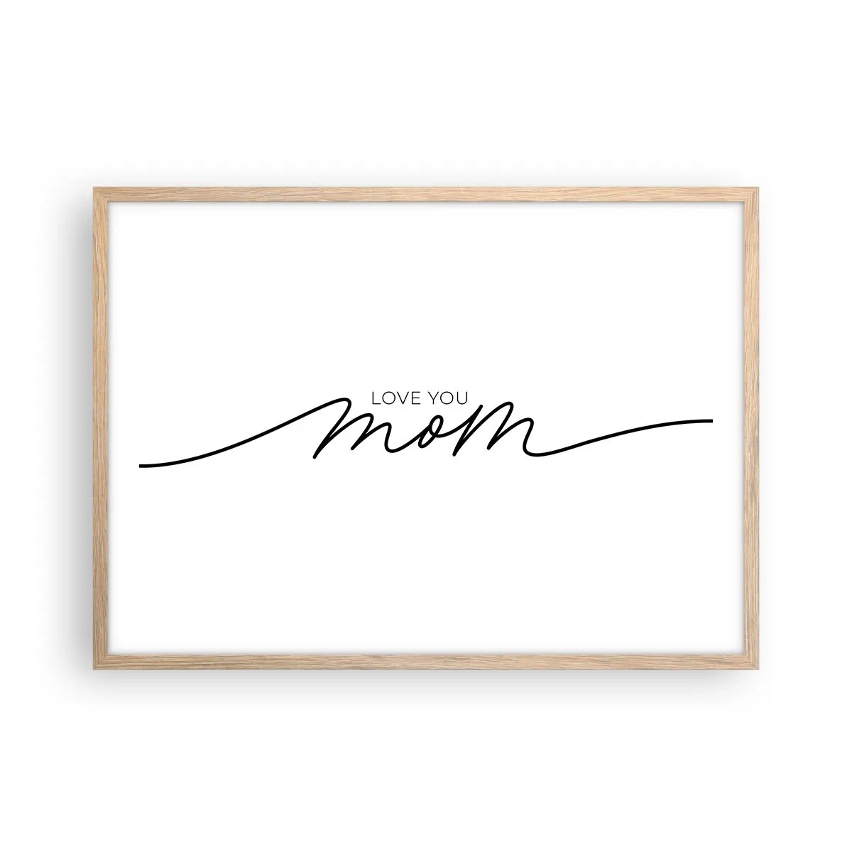 Plakat i ramme af lyst egetræ - Stor følelse - 70x50 cm