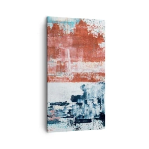 Lærredstryk - Billede på lærred - Abstrakt halvt og halvt - 45x80 cm