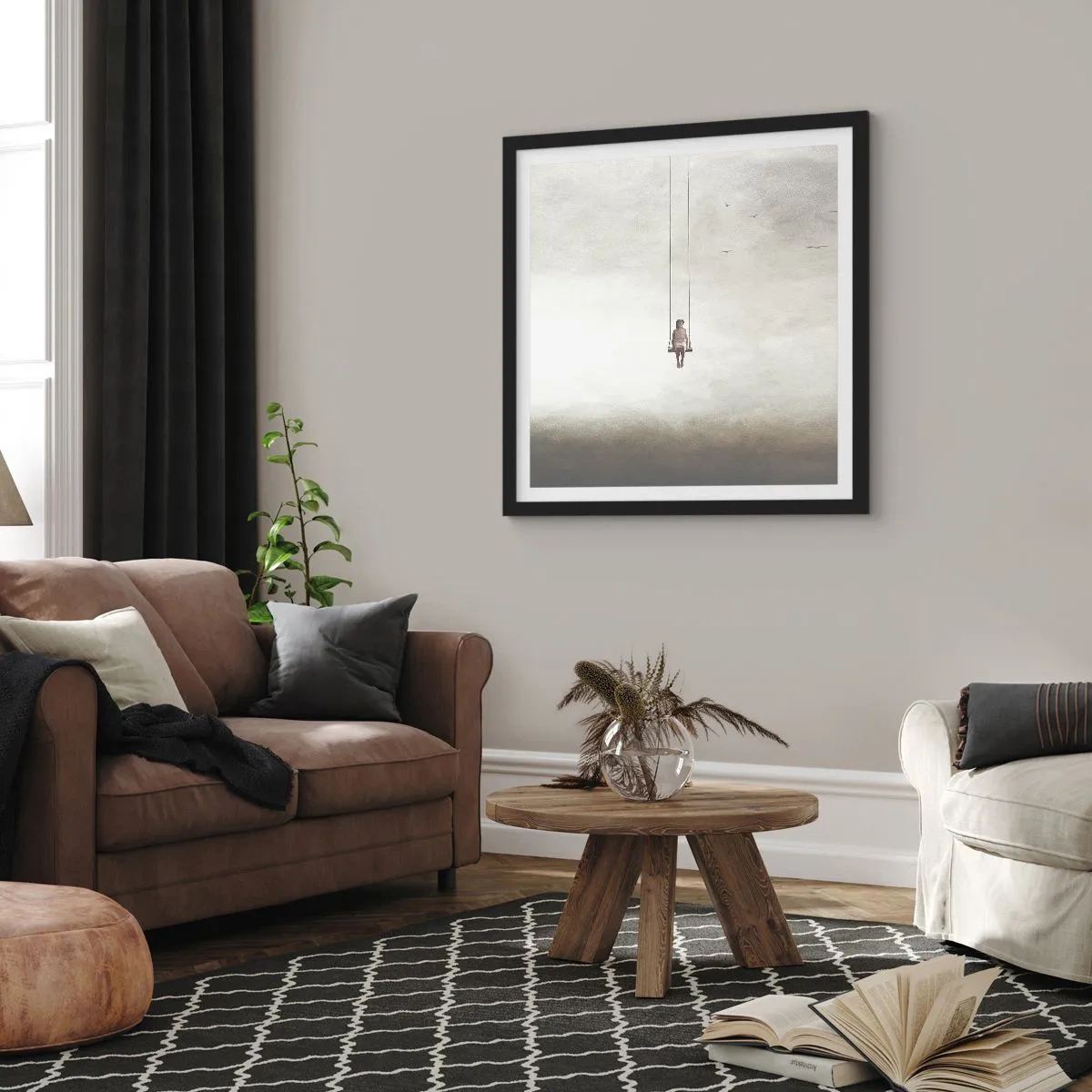 Plakat i sort ramme - Barnet i os selv - 30x30 cm