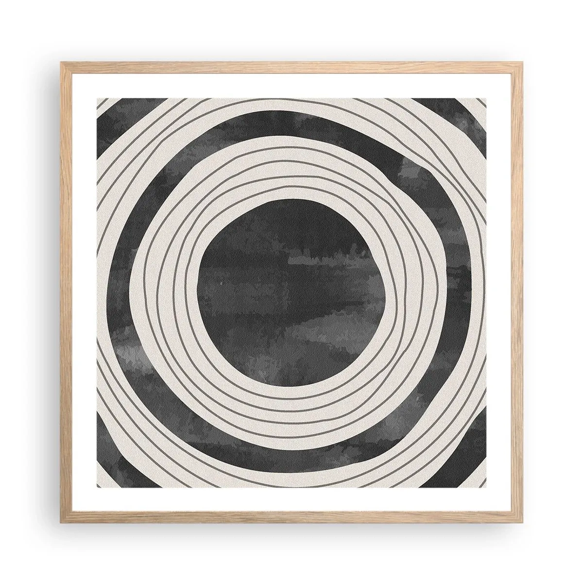 Plakat i ramme af lyst egetræ - Lige til det punkt - 60x60 cm