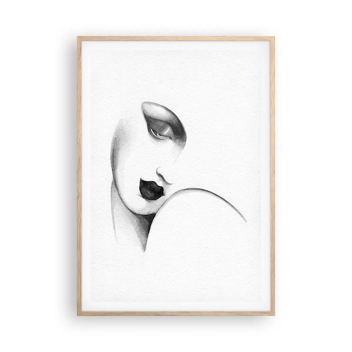 Plakat i ramme af lyst egetræ - I Lempickas stil - 70x100 cm