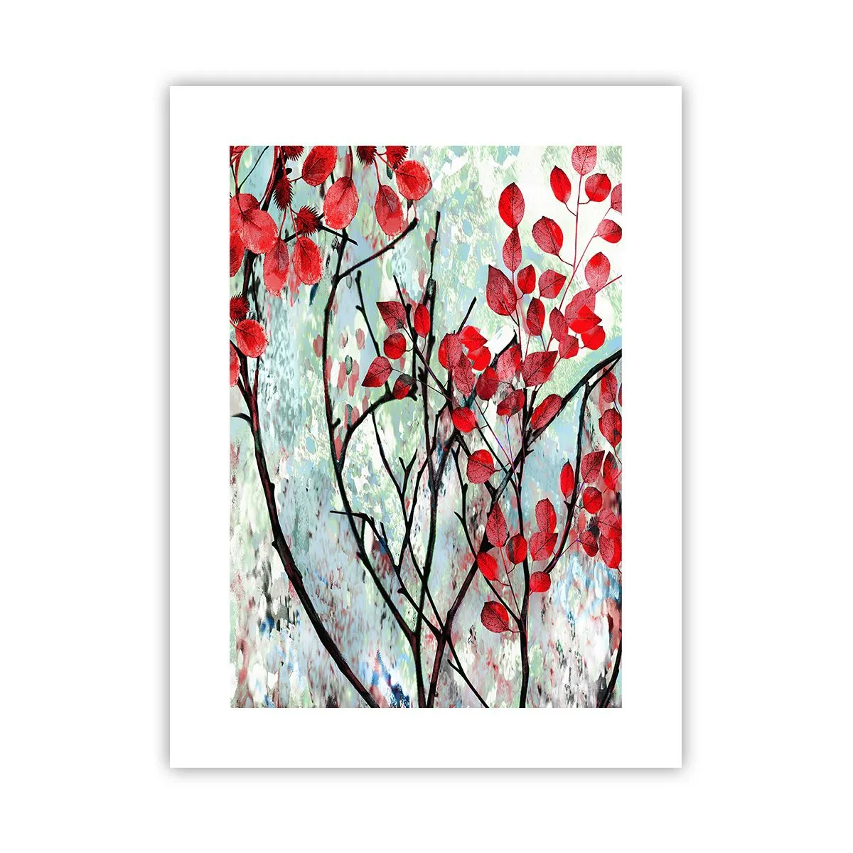 Plakat - Træ i skarlagenrødt - 30x40 cm