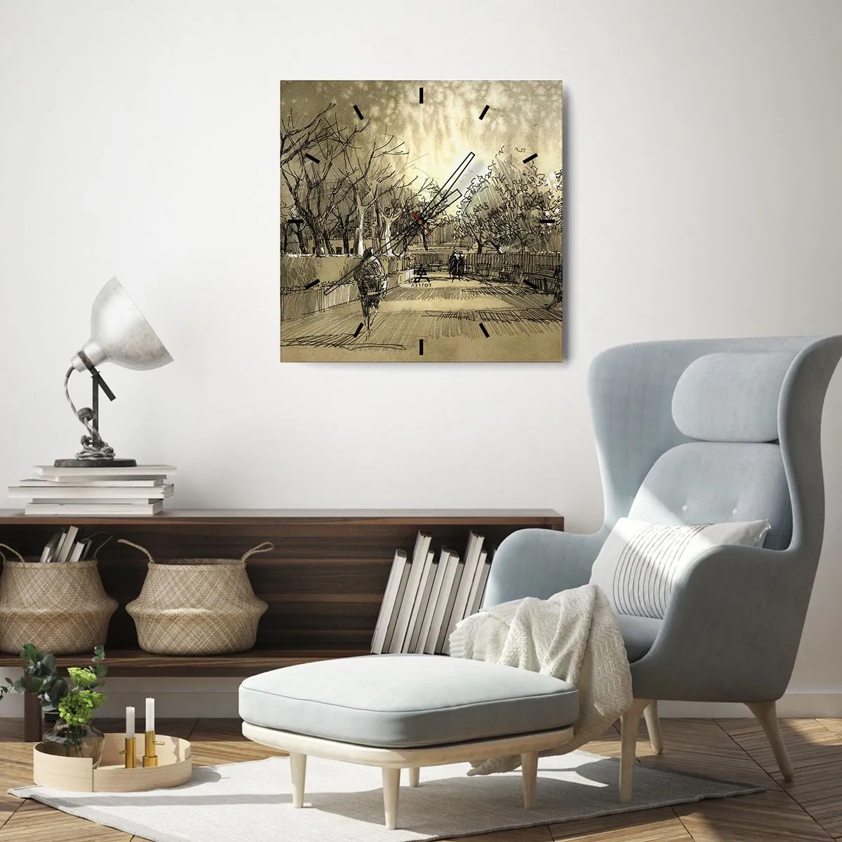 Vægur, Uret - Et øjeblik med fjer - 30x30 cm