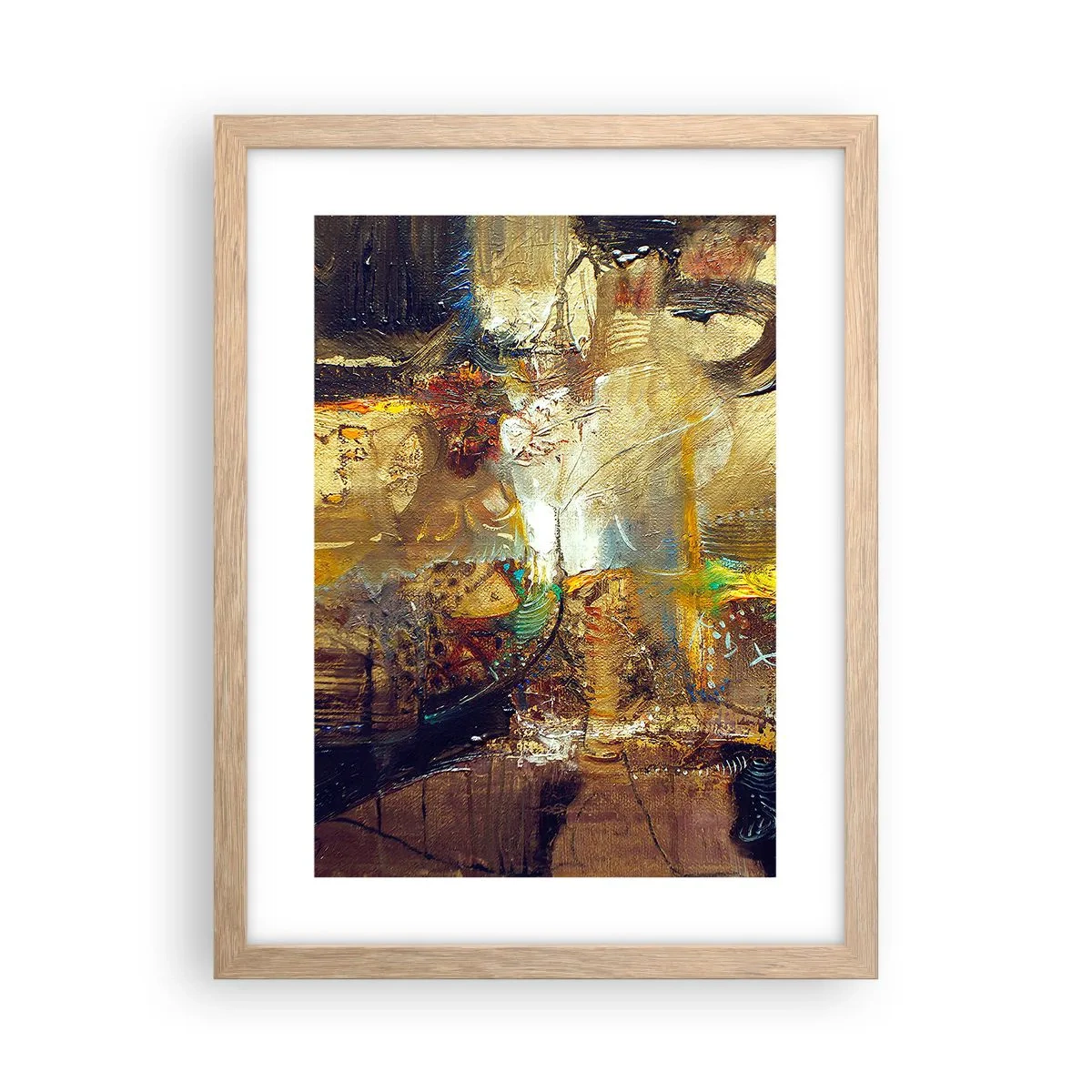 Plakat i ramme af lyst egetræ - Kold, varm, meget varm - 30x40 cm