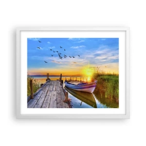 Plakat i hvid ramme - Farvel, indtil i morgen - 50x40 cm