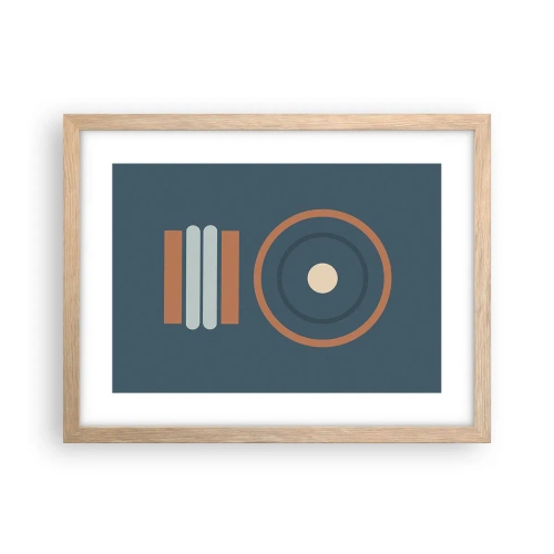 Plakat i ramme af lyst egetræ - Essensen af tingene - 40x30 cm