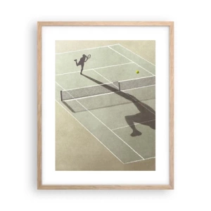 Plakat i ramme af lyst egetræ - Overvind dig selv - 40x50 cm