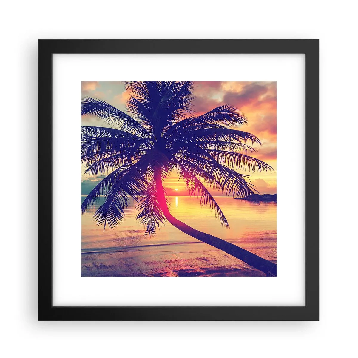 Plakat i sort ramme - En aften under palmerne - 30x30 cm