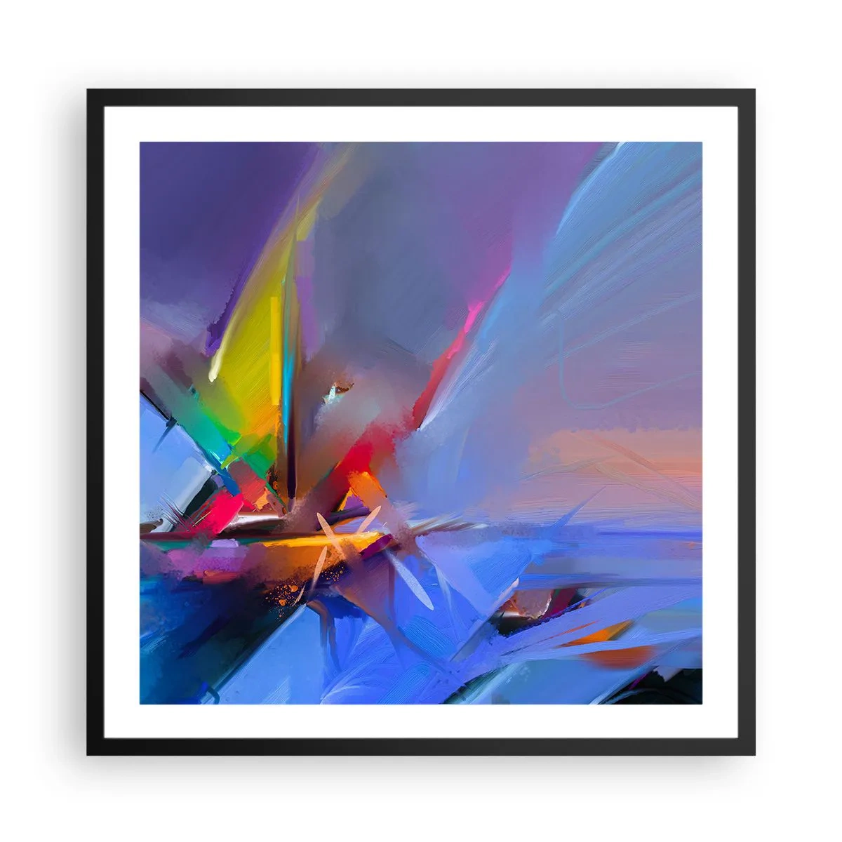 Plakat i sort ramme - Propeller som en fugl - 60x60 cm