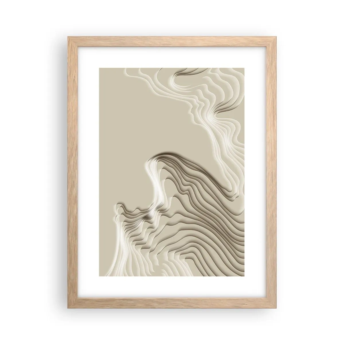Plakat i ramme af lyst egetræ - Kunstens topografi - 30x40 cm