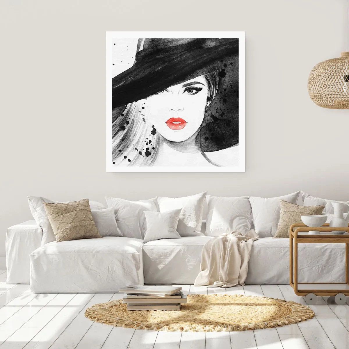 Plakat - Dame i sort - 50x50 cm