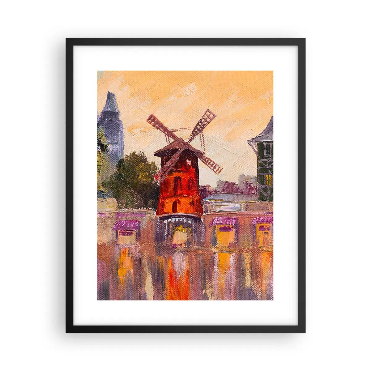 Plakat i sort ramme - Parisiske ikoner - Moulin Rouge - 40x50 cm