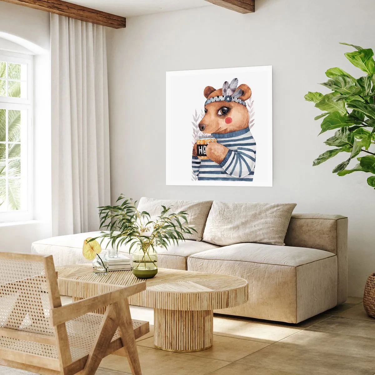 Plakat - Søde bjørn - 50x50 cm