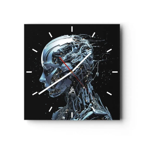 Vægur, Uret - Teknologi er en kvinde - 30x30 cm