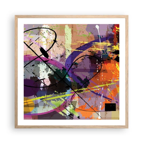 Plakat i ramme af lyst egetræ - Kan være lige eller rundt - 60x60 cm