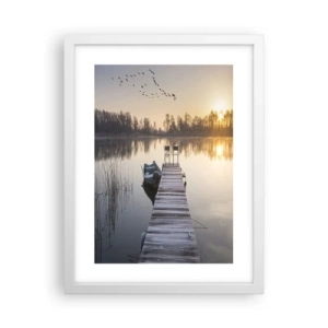 Plakat i hvid ramme - Jeg kommer tilbage om et stykke tid - 30x40 cm