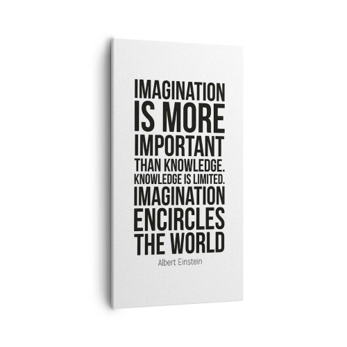 Lærredstryk - Billede på lærred - Einstein om fantasiens kraft - 55x100 cm