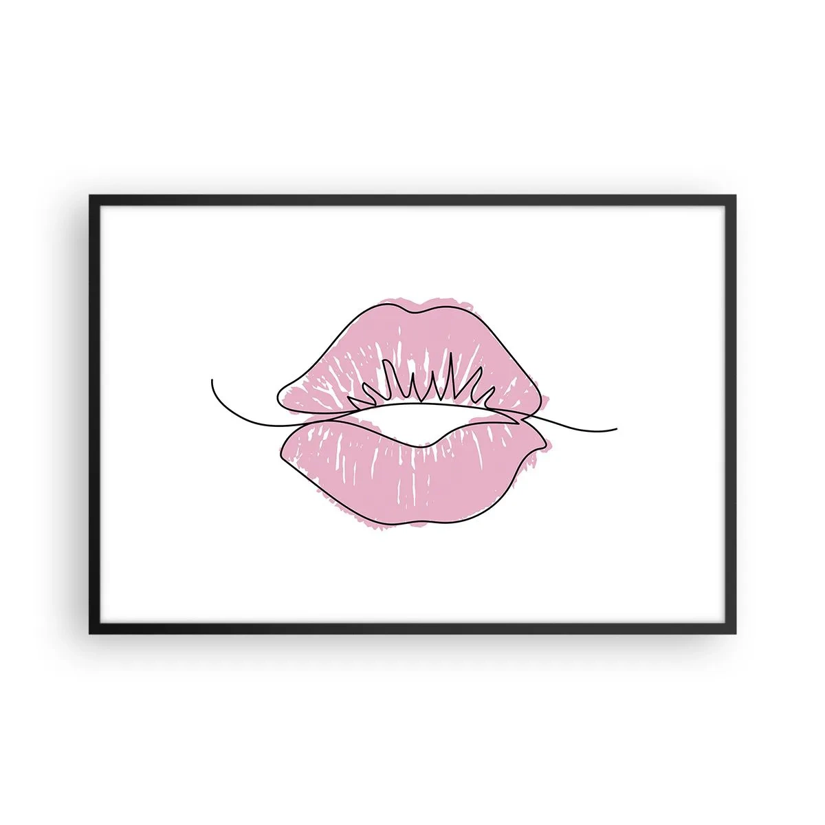 Plakat i sort ramme - Klar til at kysse? - 91x61 cm