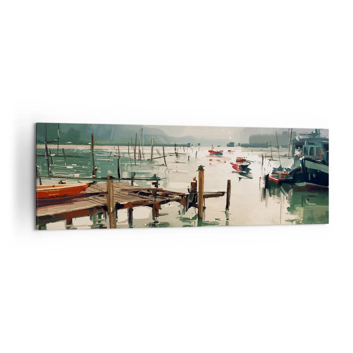 Lærredstryk - Billede på lærred - Dækket af en smeltet måne - 160x50 cm