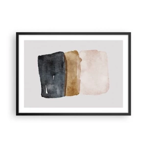 Plakat i sort ramme - Sammensætning af jordfarver - 70x50 cm