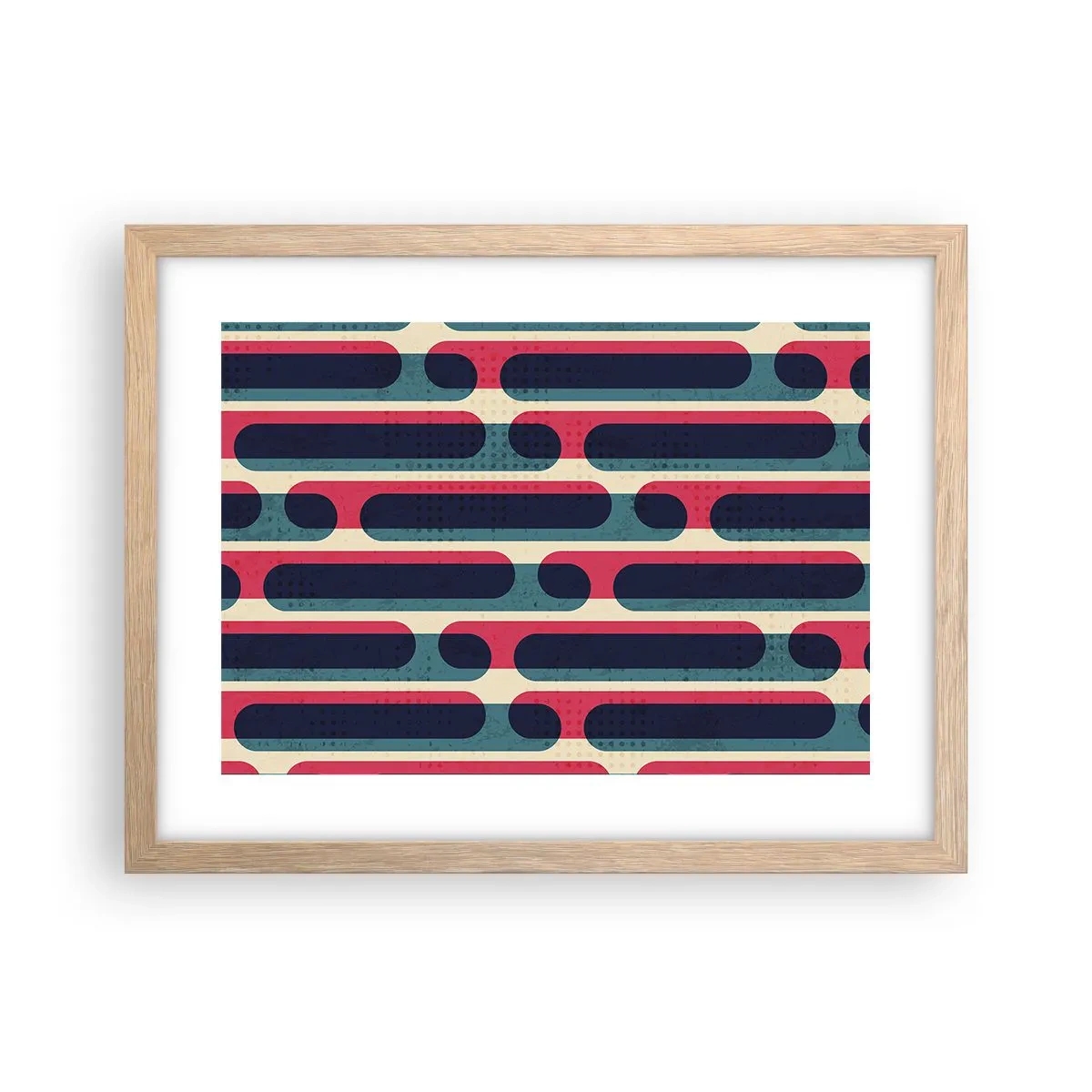 Plakat i ramme af lyst egetræ - Indad og fremad - 40x30 cm