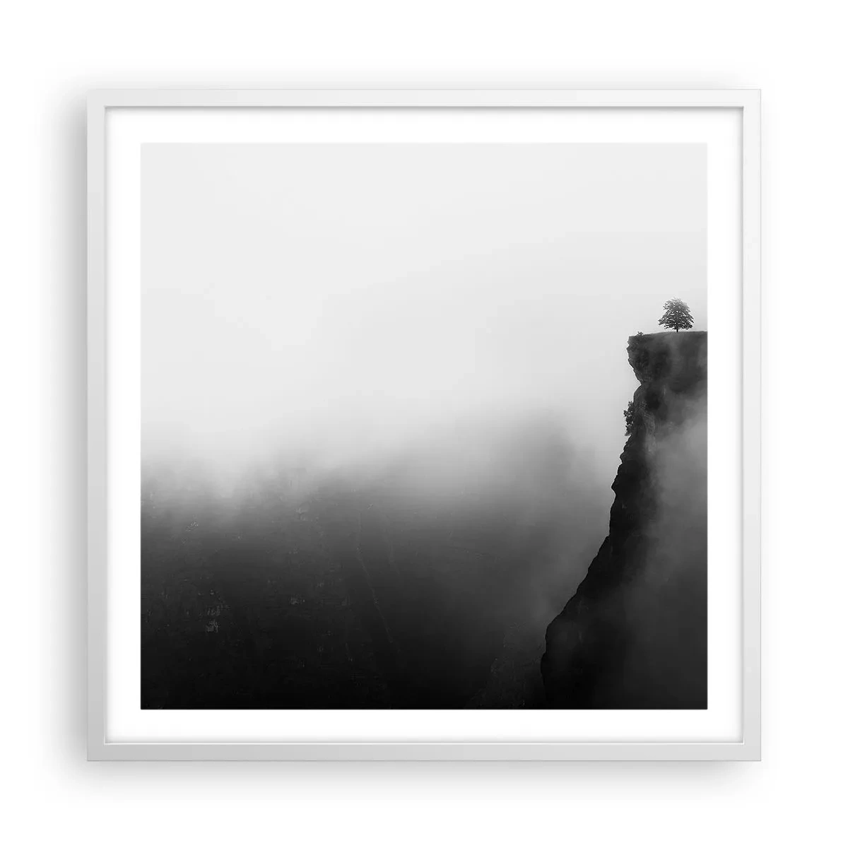 Plakat i hvid ramme - På kanten af verden - 60x60 cm
