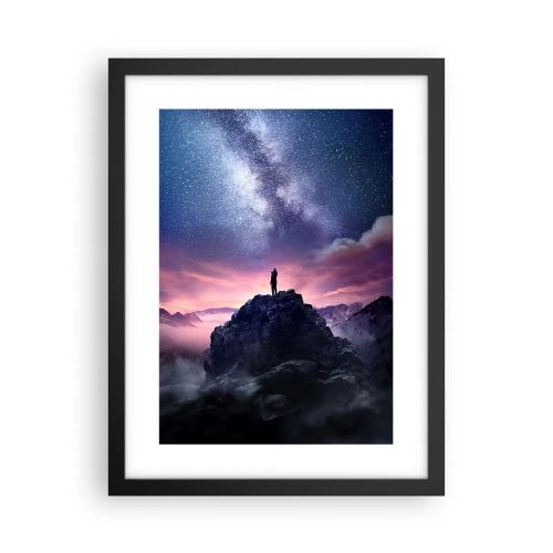 Plakat i sort ramme - Og han følte liv - 30x40 cm