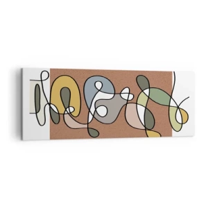 Lærredstryk - Billede på lærred - En abstraktion, der er værd at smile over - 140x50 cm