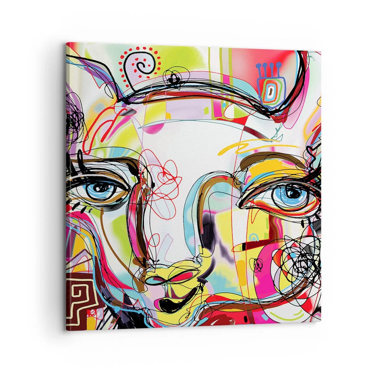 Lærredstryk - Billede på lærred - Rigdommen ved katteeksamen - 60x60 cm