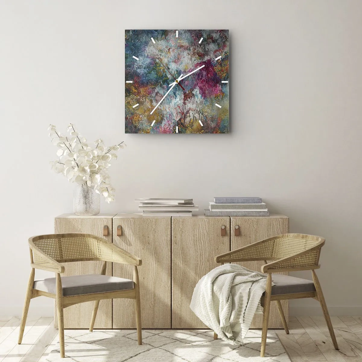 Vægur, Uret - I fuldt flor - 30x30 cm