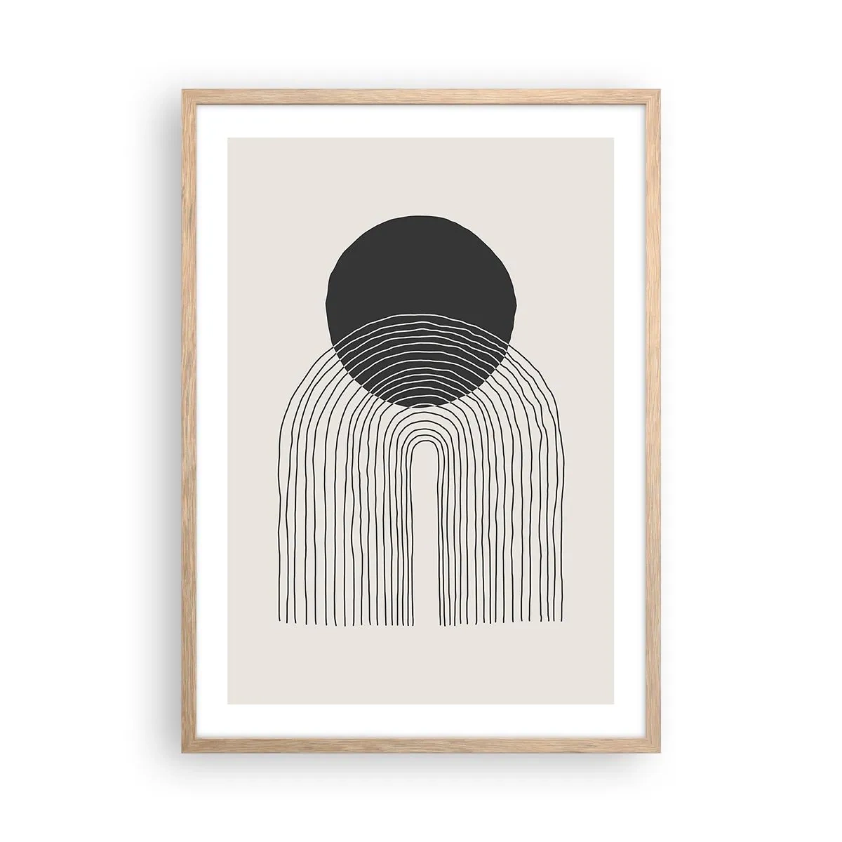 Plakat i ramme af lyst egetræ - Rystende og selvsikker - 50x70 cm