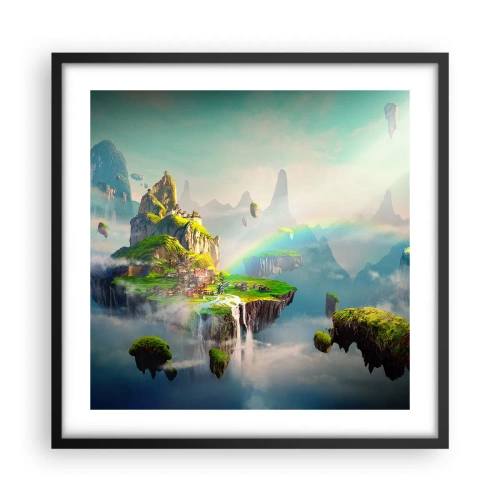 Plakat i sort ramme - Midden - lykkelige øer - 50x50 cm