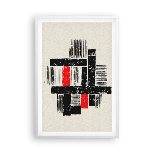 Plakat i hvid ramme - Rødt og sort - 61x91 cm