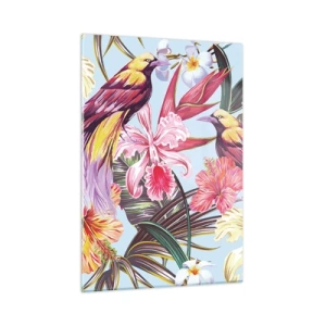 Billede på glas - Kronblade og fjer - 50x70 cm