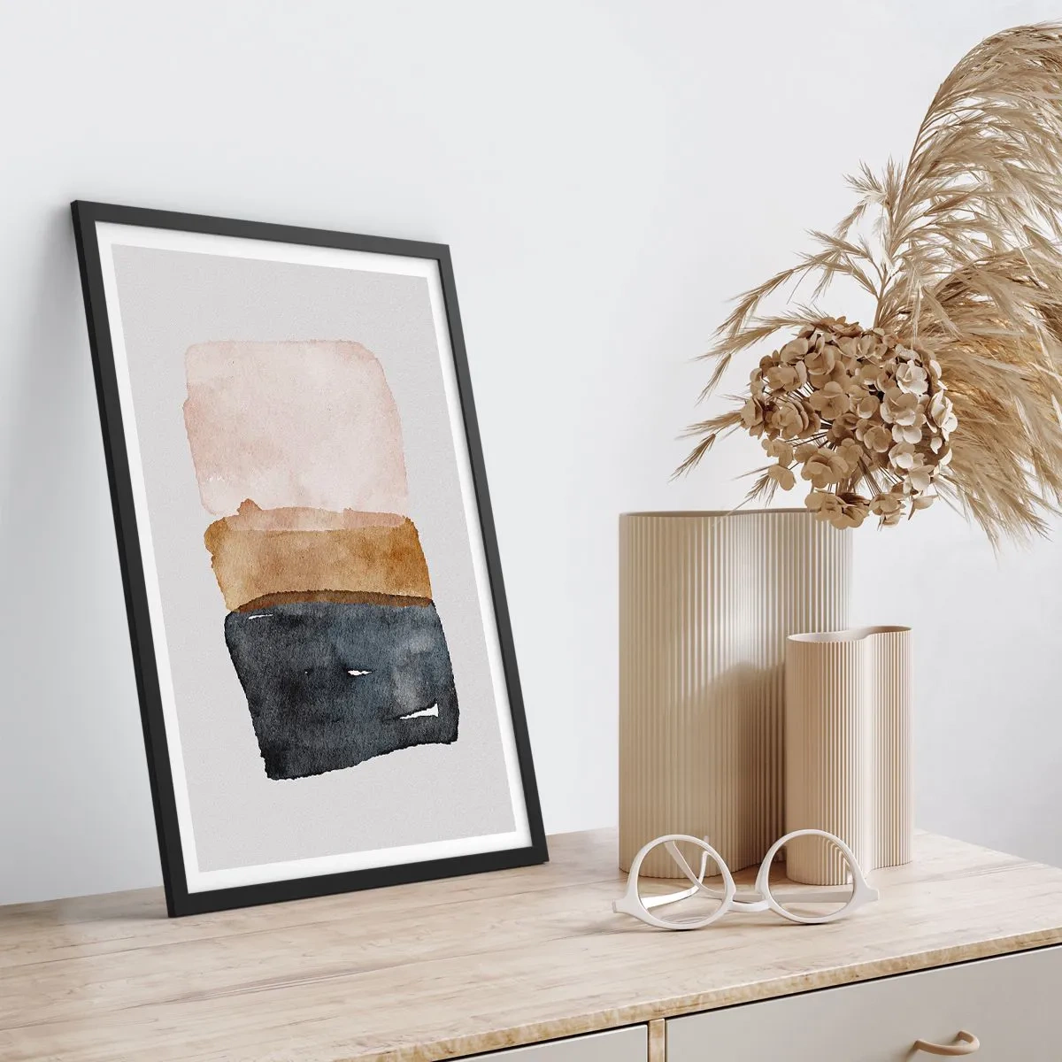 Plakat i sort ramme - Sammensætning af jordfarver - 40x50 cm