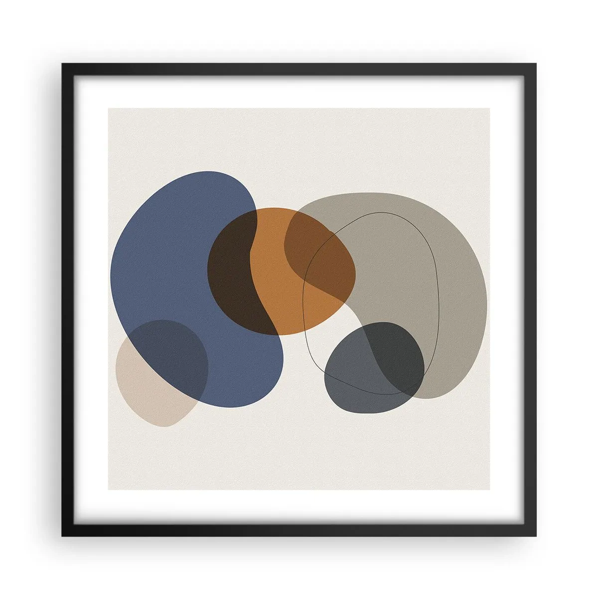 Plakat i sort ramme - Dråber af farve - 50x50 cm