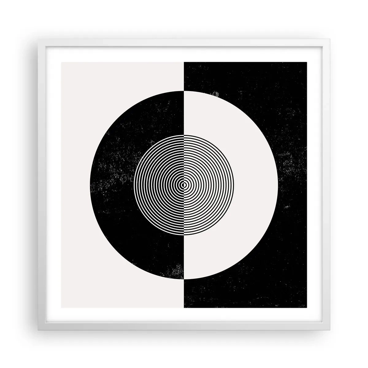 Plakat i hvid ramme - Harmoni i sort og hvidt - 60x60 cm