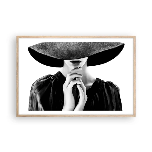 Plakat i ramme af lyst egetræ - Usynlig skønhed - 91x61 cm