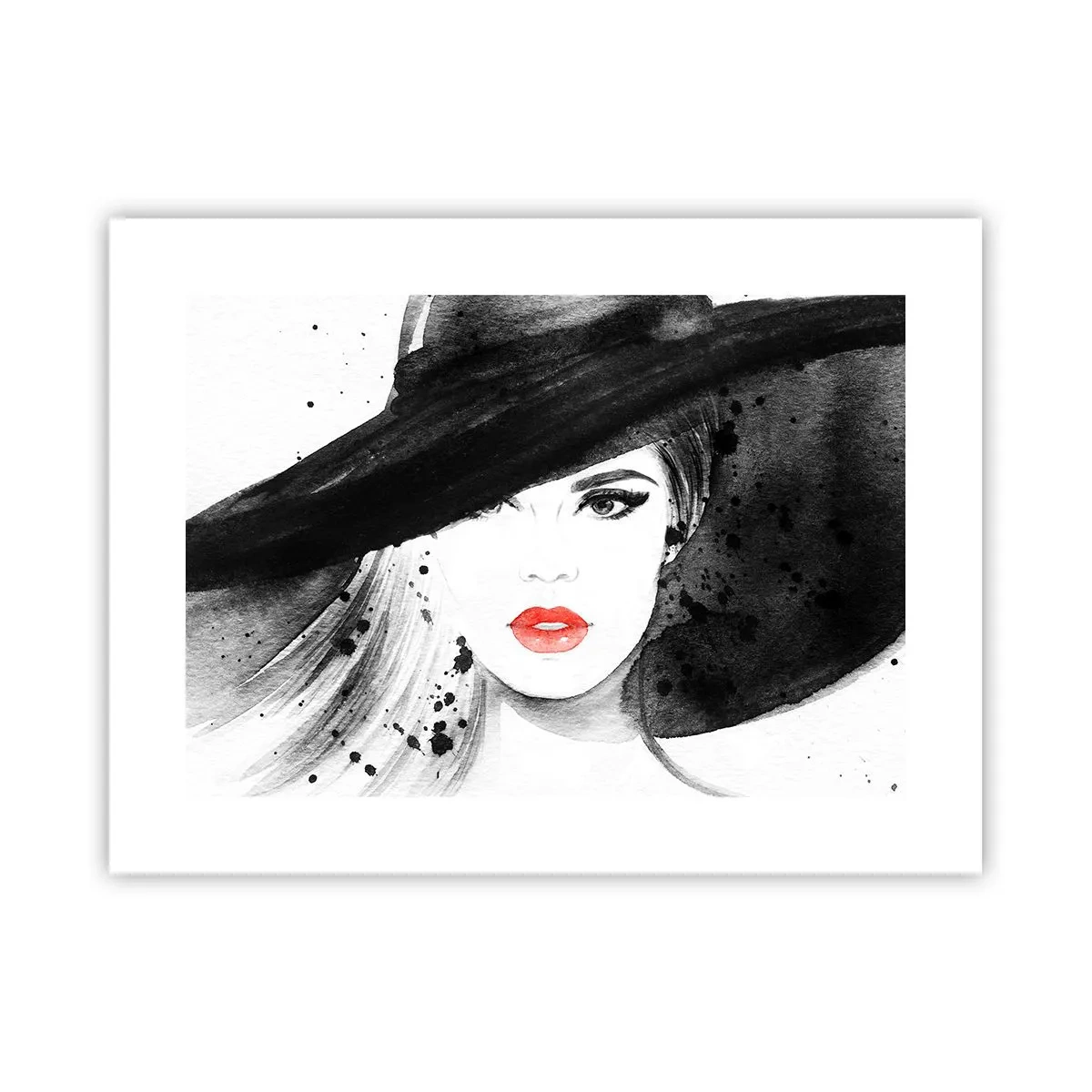 Plakat - Dame i sort - 40x30 cm