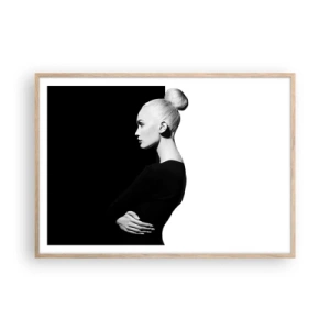 Plakat i ramme af lyst egetræ - Blot en kvinde - 100x70 cm