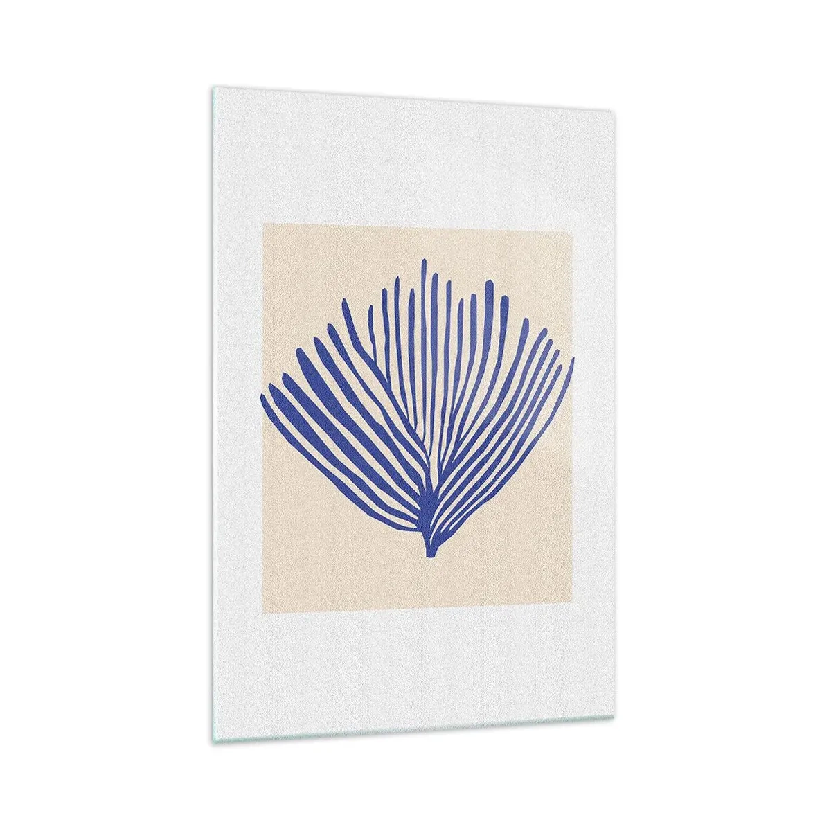 Billede på glas - Blå vifte - 70x100 cm