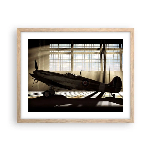 Plakat i ramme af lyst egetræ - Resten af krigeren - 50x40 cm