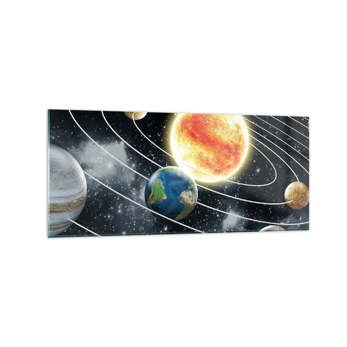 Billede på glas - Kosmisk dans - 120x50 cm