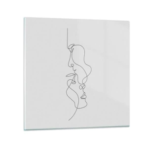 Billede på glas - Gløderne af glubende begær - 50x50 cm