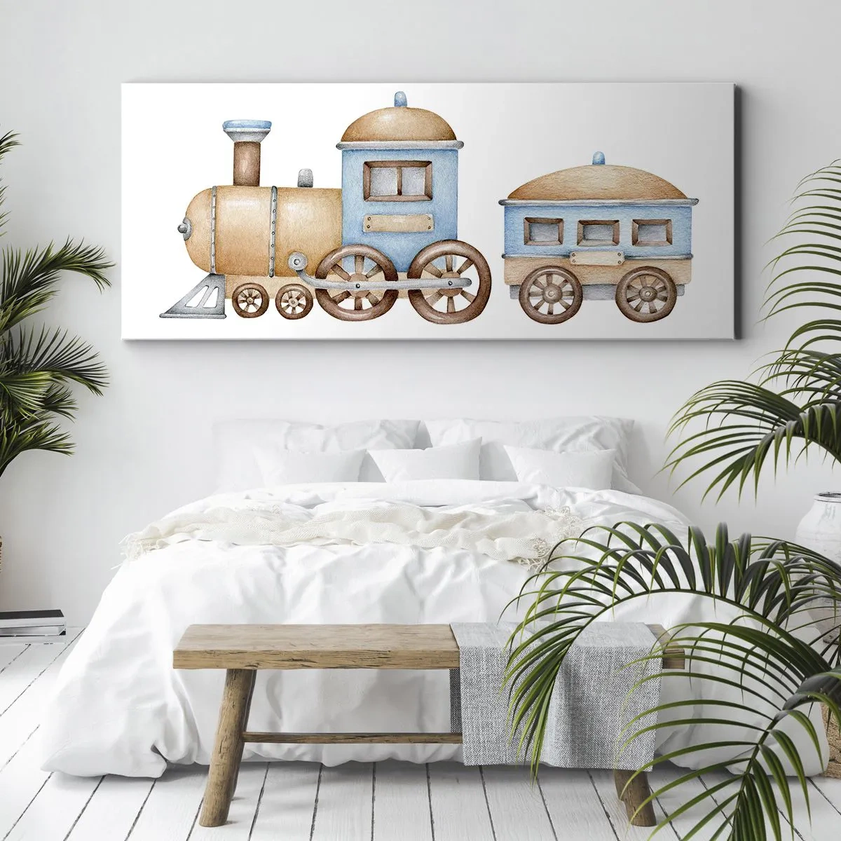 Lærredstryk - Billede på lærred - Stående på stationen... - 100x40 cm